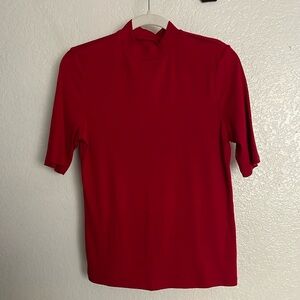 Target Women’s Red Mockneck Ribbed Tee
